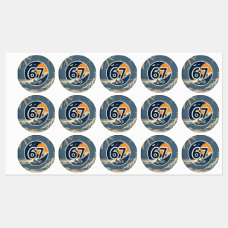 67 bro Surf-Aufkleber Etiketten