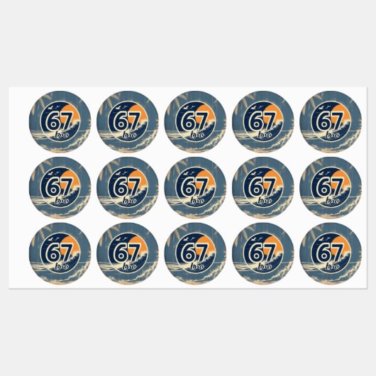 67 bro Surf-Aufkleber Etiketten (Blatt)