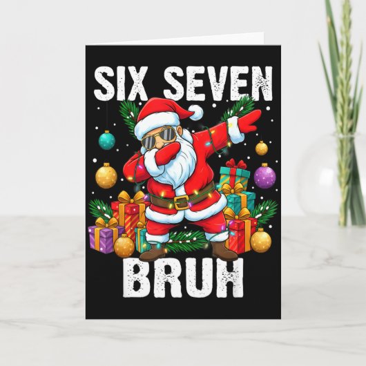 67 Bruh Christmas Cool Dabbing Santa Six Seven Mem Karte (Vorderseite)