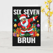 67 Bruh Christmas Cool Dabbing Santa Six Seven Mem Karte (Gelbe Blume)