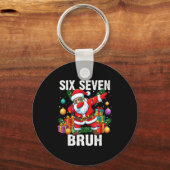 67 Bruh Christmas Cool Dabbing Santa Six Seven Mem Schlüsselanhänger (Vorderseite)