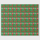 67 Bruh Funny Christmas Red and Green Santa Hat Geschenkpapier (Flach)