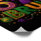 67 Bruh Funny Mardi Gras Mask Beads Costume Design Poster (Ecke)