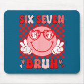 67 Bruh Funny Valentine Six Seven Meme Hearts 6 7  Mousepad (Vorne)