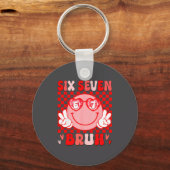 67 Bruh Funny Valentine Six Seven Meme Hearts 6 7  Schlüsselanhänger (Vorderseite)