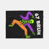 67 Bruh Halloween Dabbing Skeleton Meme 6 7 Number Fleecedecke (Vorderseite (Horizontal))