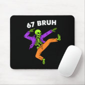 67 Bruh Halloween Dabbing Skeleton Meme 6 7 Number Mousepad (Mit Mouse)