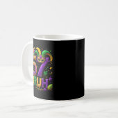 67 Bruh Jester Hat Feather Mask Mardi Gras Fleur D Kaffeetasse (Vorderseite Links)