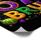 67 Bruh Jester Hat Feather Mask Mardi Gras Fleur D Poster (Ecke)