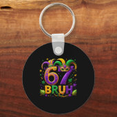 67 Bruh Jester Hat Feather Mask Mardi Gras Fleur D Schlüsselanhänger (Vorderseite)