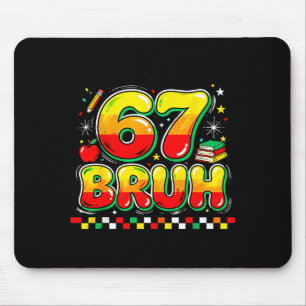 67 Bruh Lustiger Meme Retro Schulhumor Schwarze Ge Mousepad