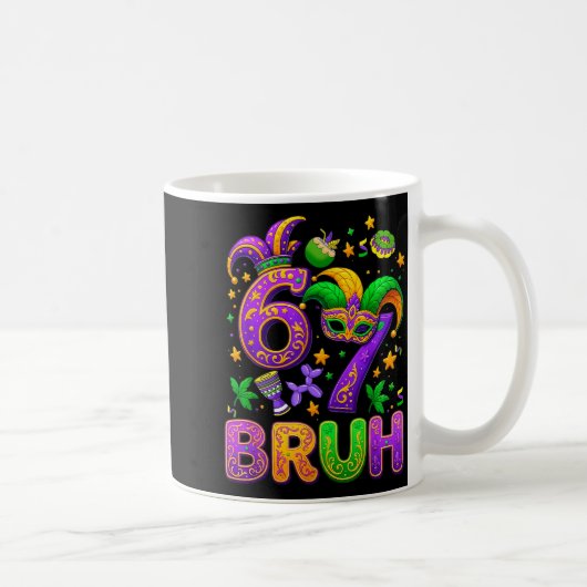 67 Bruh Mardi Gras Jester Mask New Orleans  Kaffeetasse (Rechts)