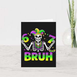 67 Bruh Mardi Gras Skelett für Kinder Jungen Männe Karte