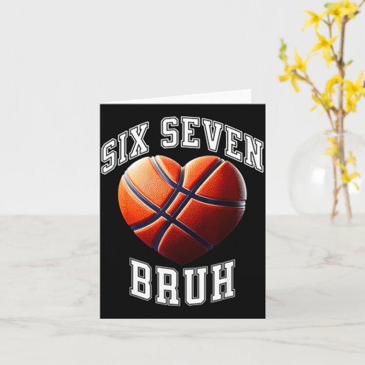 67 Bruh Meme Basketball Six Seven Heart Funny  Karte (Gelbe Blume)