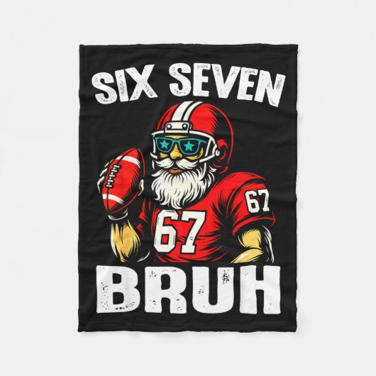 67 Bruh Meme Christmas Football Santa Six Seven  Fleecedecke (Vorderseite)