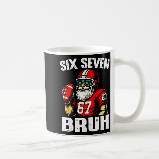 67 Bruh Meme Christmas Football Santa Six Seven Kaffeetasse (Rechts)
