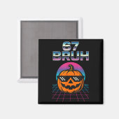 67 Bruh Meme Halloween Pumpkin 6 7 Brainrot Six Se Magnet (Vorderseite/Rückseite)