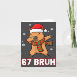 67 Bruh Six Seven Meme Capybara Weihnachten Kinder Karte