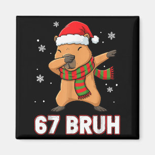 67 Bruh Six Seven Meme Capybara Weihnachten Kinder Magnet