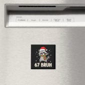 67 Bruh Six Seven Meme Raccoon Christmas Kids Boys Magnet (In Situ (Geschirrspüler))