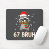 67 Bruh Six Seven Meme Raccoon Christmas Kids Boys Mousepad (Mit Mouse)