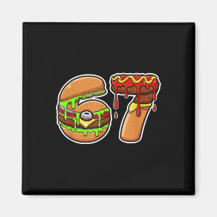67 Burger Pizza Food Fusion Delight Magnet