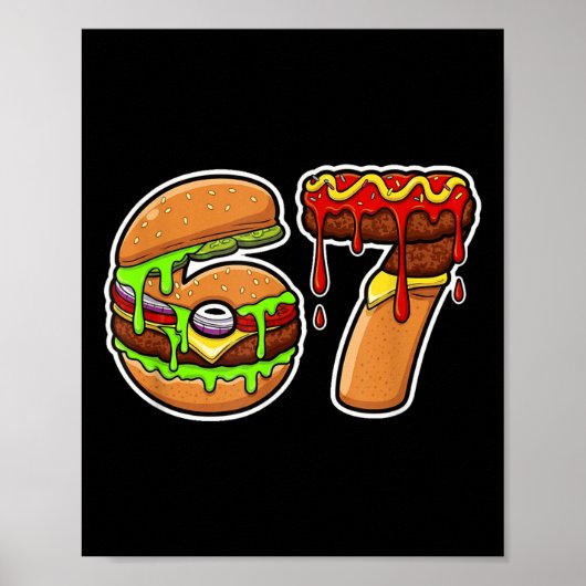 67 Burger Pizza Food Fusion Delight  Poster (Vorne)