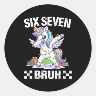 67 Burh Lustiges Weihnachten 6 7 Meme Männer Fraue Runder Aufkleber