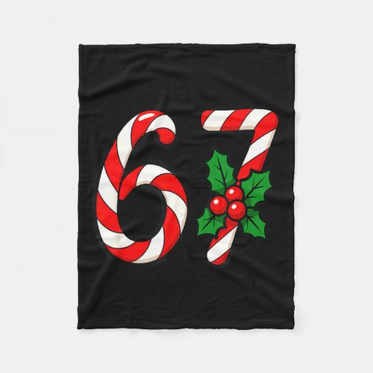 67 Candy Canes Funny Christmas Humor Meme Design Fleecedecke (Vorderseite)