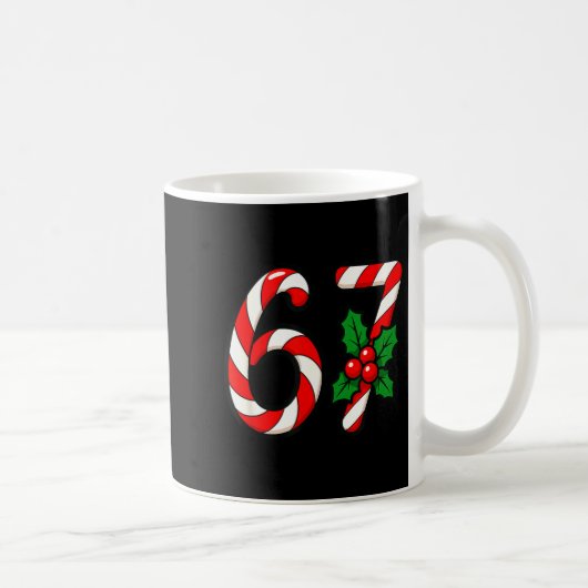 67 Candy Canes Funny Christmas Humor Meme Design Kaffeetasse (Rechts)