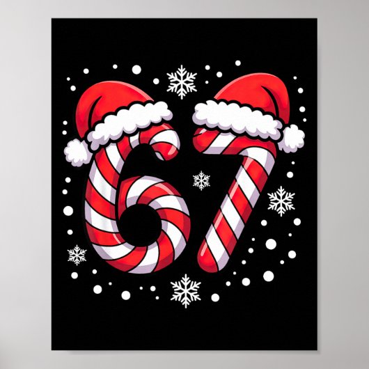 67 Candy Canes Santa  Poster (Vorne)
