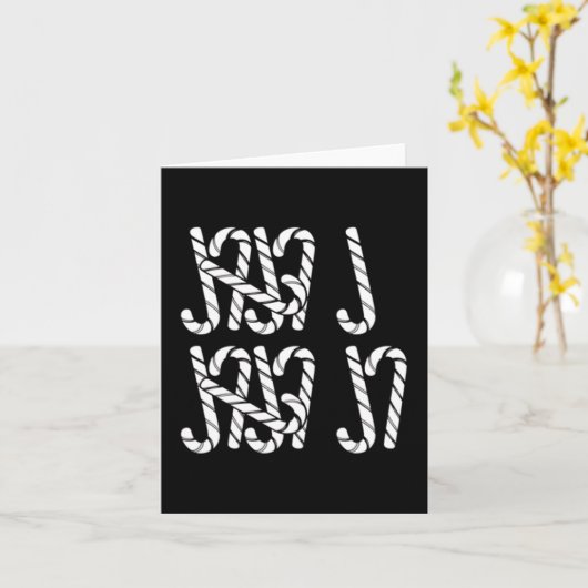 67 Candy Canes Tally Marks Xmas Long Sleeve  Karte (Gelbe Blume)