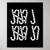 67 Candy Canes Tally Marks Xmas Long Sleeve  Poster (Vorne)