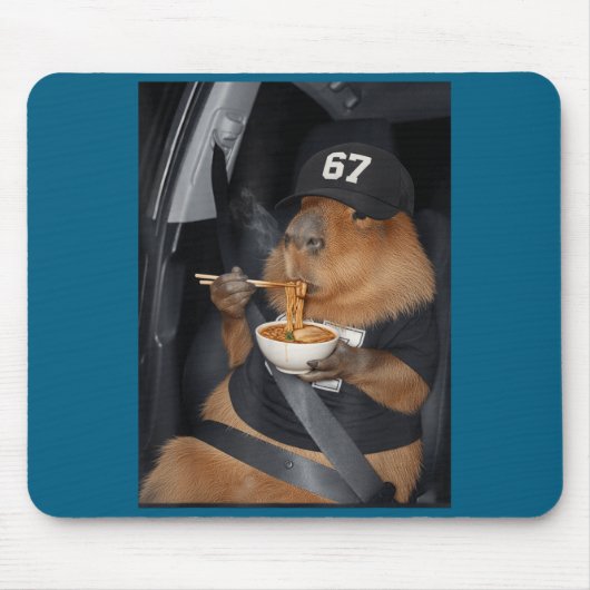 67 Capybara, das Ramen isst Gen-Schrift-Design Mousepad (Vorne)