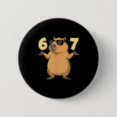 67 Capybara Meme 6 7 Aesthetic For Kids Young Adul Button (Vorderseite)