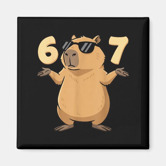 67 Capybara Meme 6 7 Aesthetic For Kids Young Adul Magnet (Vorne)