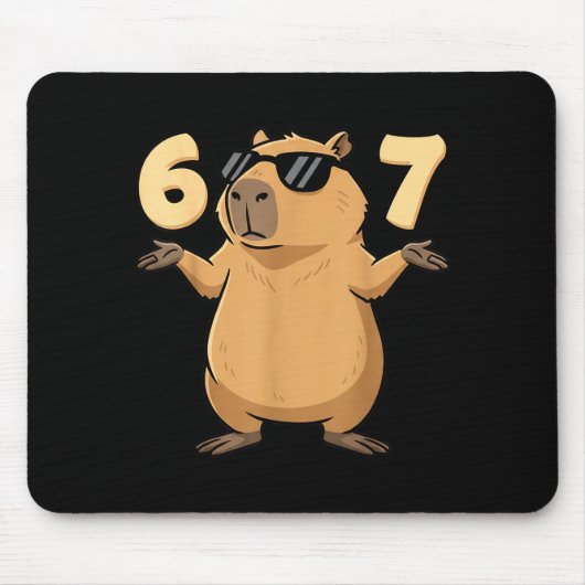 67 Capybara Meme 6 7 Aesthetic For Kids Young Adul Mousepad (Vorne)