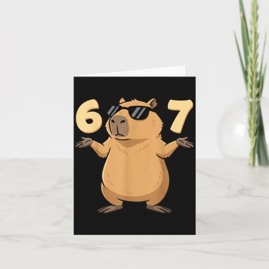 67 Capybara Meme 6 7 Ästhetik für Kinder junge Erw Karte (Vorderseite)