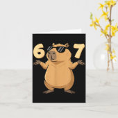 67 Capybara Meme 6 7 Ästhetik für Kinder junge Erw Karte (Gelbe Blume)