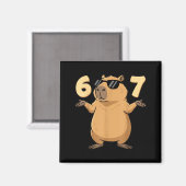 67 Capybara Meme 6 7 Ästhetik für Kinder junge Erw Magnet (Vorderseite/Rückseite)