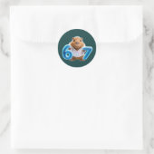 67 Capybara Round Sticker – Blue Glow | Deep Teal (Tasche)