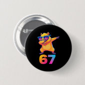 67 Capybara Sechs Sieben Meme Tier Coole Capybara  Button (Vorne & Hinten)