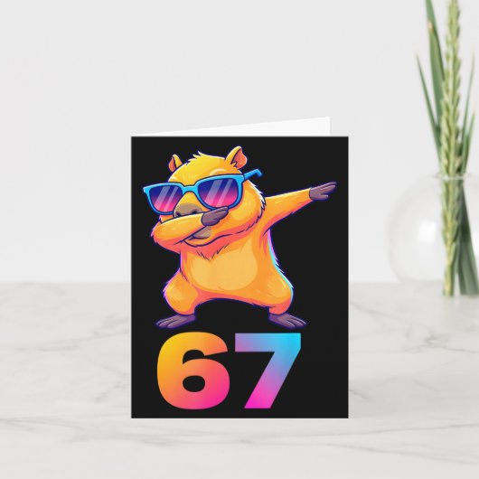 67 Capybara Sechs Sieben Meme Tier Coole Capybara  Karte (Vorderseite)