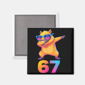 67 Capybara Sechs Sieben Meme Tier Coole Capybara Magnet (Vorderseite/Rückseite)