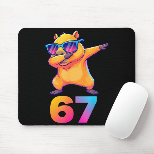 67 Capybara Six Seven Meme Animal Cool Capybara Da Mousepad (Mit Mouse)