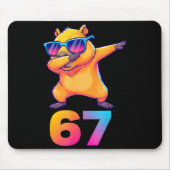 67 Capybara Six Seven Meme Animal Cool Capybara Da Mousepad (Vorne)