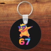 67 Capybara Six Seven Meme Animal Cool Capybara Da Schlüsselanhänger (Vorderseite)