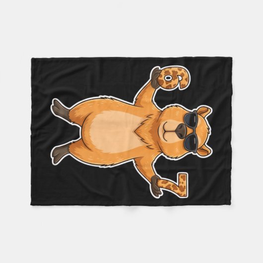 67 Capybara Sungles Gen Alpha Slang Funny Six Seve Fleecedecke (Vorderseite (Horizontal))