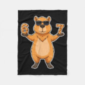 67 Capybara Sungles Gen Alpha Slang Funny Six Seve Fleecedecke (Vorderseite)