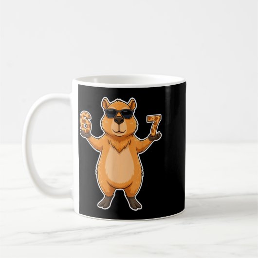 67 Capybara Sungles Gen Alpha Slang Funny Six Seve Kaffeetasse (Links)